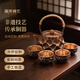 瑞茂銅藝純紫銅手工泡茶壺茶具套裝整套高檔家用茶杯煮茶養生壺燒水壺禮物 紫隕流光5件套（1壺4杯）