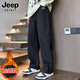 JEEP SPIRIT吉普褲子男秋冬季休閑褲男士寬松直筒闊腿潮彎刀工裝褲運動(dòng)長(cháng)褲