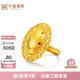 中鑫珠寶爆閃鴿子蛋黃金戒指5G工藝花絲戒指足金999首飾金戒指女 8.19g