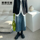 美麗衣櫥（BEAUTIFUL WARDROBE）高腰顯瘦復古半身裙2025秋冬女時(shí)尚潮流百搭a字包臀中長(cháng)款牛仔裙
