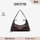 GROTTO個(gè)樂(lè )新款ArkHobo牛皮單肩包大容量通勤出游休閑手袋 黑巧棕L 金標 L