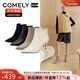康莉（COMELY）細高跟時(shí)裝靴女冬季氣質(zhì)優(yōu)雅尖頭羊皮顯瘦保暖短靴 黑色/羊皮 37