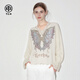 TCHV領(lǐng)針織衫女26年春季款重工燙鉆蕾絲拼接百搭氣質(zhì)寬松靜奢風(fēng)毛衣 白色 M