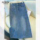 GCRZW高端藍色牛仔半身裙女秋季2026新款復古巨好看直筒裙a字裙包臀裙 藍色-中長(cháng)裙 72CM起 【高檔氣質(zhì)款】 S /26 建議85-95斤