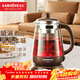 金灶（KAMJOVE）煮茶器 噴淋式蒸汽煮茶養生壺 玻璃養生花茶壺 電熱水壺煮茶壺泡茶燒水壺 A-53棕色/0.8L