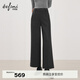 伊芙麗（eifini）伊芙麗高質(zhì)感利落顯瘦通勤職場(chǎng)呢料九分羊毛休閑褲女2025冬裝新款 煙灰 XL 125-140斤 腰圍78.5