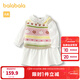 巴拉巴拉【商場(chǎng)同款】童裝寶寶套裝女童連衣裙兩件套2025新款甜美 米白10302 90