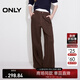ONLY2024冬季新款簡(jiǎn)約舒適刺繡寬松直筒褲長(cháng)褲休閑褲女|125114004 H99 棕色花紗 XS (155) 60A
