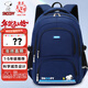 史努比（SNOOPY）初中生書(shū)包男 小學(xué)1-4-6高年級大容量?jì)和瘻p負護脊雙肩背包女 藍