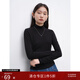 自巧【熱特姆蓄熱】小個(gè)子修身長(cháng)袖打底針織衫女2024新款t恤上衣 謐黑色半高領(lǐng) XS (2碼)
