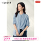 飛鳥(niǎo)和新酒小立領(lǐng)短袖襯衫女短款2025夏季新款淺色牛仔上衣 淺藍HCH02 L