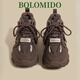 Bolomido奢侈高端品牌高檔老爹鞋女士氣墊底厚底增高2026新款運動(dòng)休閑鞋子 棕色單里 35 .