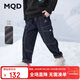 馬騎頓（MQD）冬季男大童潮酷休閑百搭加絨工裝風(fēng)牛仔褲 原牛仔色 150