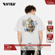 EVISU福神 男士涂鴉達摩印花寬松短袖T恤 白色 XL 【寬松可選小1個(gè)尺碼】