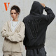 VLONE大logo系列 背面貼布字母刺繡連帽開(kāi)衫拉鏈衛衣 男女同款 VLZH25001黑色 L
