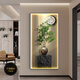 旭緣入戶(hù)玄關(guān)裝飾畫(huà)高級感玄幻客廳走廊背景墻壁畫(huà)新中式綠植過(guò)道掛畫(huà) 179625 開(kāi)枝散葉 50*100（建議0.7~0.8m墻寬） LED燈畫(huà)/遙控充電寶