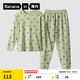 蕉內520H動(dòng)物主題超級市場(chǎng)兒童家居服男女童棉感睡衣大童寶寶春秋季 沼綠-熊貓 120