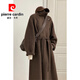 皮爾卡丹（pierre cardin）韓系呢子大衣女2025年新款秋冬季感毛呢外套小個(gè)子冬天中長(cháng)款 咖色 (贈送運費險) S (送防塵袋+衣架)
