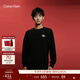 Calvin KleinJeans秋季男女情侶中性本命年休閑運動(dòng)ck龍形圖案印花純棉衛衣 BEH-太空黑 S