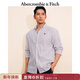 Abercrombie & Fitch【牛津襯衫】經(jīng)典小麋鹿圖案男裝25春夏美式長(cháng)袖襯衫125-5083 棕紅色條紋 2XL (185/124A)尺碼偏大