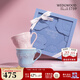 Wedgwood【新年禮物】歡愉假日馬克對杯咖啡杯碟情侶水杯咖啡杯馬克杯 歡愉假日藍+粉馬克對杯玫瑰禮盒