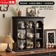 眾淘實(shí)木置物架法式復古中古風(fēng)壁掛墻上格子桌面收納柜美式咖啡水杯架 【3A級進(jìn)口橡膠木】47cm靜夜黑