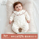 乖奇熊【絨朵棉】新生兒寶寶夾棉抗菌和尚服嬰兒加厚保暖連體哈衣