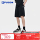 FILA FUSION斐樂(lè )【章昊同款】針織五分褲男季新款時(shí)尚休閑短褲 正黑色-BK M