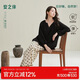安之伴睡衣女春秋寬松大碼時(shí)尚圓點(diǎn)可外穿長(cháng)袖長(cháng)褲女士家居服 基本黑 XL