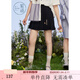 紫涵（ZIHAN）紫涵趣味紐扣百褶裙女夏季學(xué)院風(fēng)A字高腰短裙顯瘦半身裙 黑藏青 M