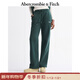 Abercrombie & Fitch美式LOGO保暖抓絨松緊腰直筒運動(dòng)衛褲25秋冬新款女裝147-5166 墨綠色 S (165/72A)