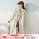 紫涵（ZIHAN）紫涵雙排扣中長(cháng)款風(fēng)衣女H型簡(jiǎn)約通勤氣質(zhì)大衣金屬扣 米色 S