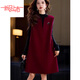 啄木鳥(niǎo)（TUCANO）安可拉紅呢子馬甲裙女春秋冬新款寬松顯瘦百搭無(wú)袖背心毛呢連衣裙 酒紅色(無(wú)胸針)今年流行的輕奢品牌 3XL 145-160斤