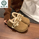 啄木鳥(niǎo)內增高厚底加絨保暖兩穿勃肯鞋女鞋2025新款冬季雪地靴毛毛鞋棉鞋 卡其色 加絨 37 (235mm)