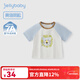JELLYBABY[7A抗菌]兒童短袖t恤女童夏季卡通衣服男童撞色寶寶可愛(ài)圓領(lǐng)上衣 藍色 120 CM