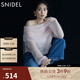 SNIDEL秋冬大翻領(lǐng)一字領(lǐng)露肩鏤空針織衫上衣SWNT245086 淺粉色 均碼 （F）