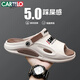 卡帝樂(lè )鱷魚(yú)（CARTELO）涼鞋男夏季透氣外穿踩感屎舒適兩用沙灘涼拖鞋男 米色 42-43碼