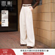 香影寬松直筒闊腿褲女2026春季新款含亞麻垂墜感高腰休閑白色褲子 鷺白 M 160/64A/95-110斤