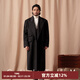 CULTUM【溫暖純羊毛面料】冬季厚款雙排扣柴斯特毛呢大衣男通勤正裝外套 黑色 XL