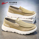 回力一腳蹬男鞋2025秋冬季休閑運動(dòng)鞋舒適懶人老北京布鞋 卡其色 42