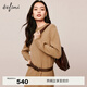 伊芙麗（eifini）蔣欣代言可機洗基礎百搭羊毛加厚保暖長(cháng)款連衣裙女冬裝新款裙子 卡其色 S 155/80A