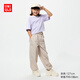 優(yōu)衣庫童裝男童女童工裝束腳褲長(cháng)褲休閑戶(hù)外防蚊輕薄褲子476760 32 深米色 160