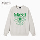 MARDI MOUNTAIN官方旗艦店韓國正品秋冬小雛菊花套頭長(cháng)袖女裝衛衣上衣內搭打底衫 花灰-綠菊 S 90-110斤（女士偏大，拍小一碼）