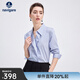 Navigare意大利小帆船條紋長(cháng)袖襯衫女士25夏季新品休閑襯衣寬松顯瘦上衣女 克萊因藍 XL