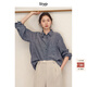 旅途原品ltyp 100%色織亞麻文藝襯衫 25新款經(jīng)典休閑寬松襯衣女春 灰藍色 M