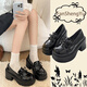 梵昇昱新年瑪麗珍黑色厚底小皮鞋女英倫風(fēng)2026秋冬一腳蹬百搭jk粗跟單鞋 蝴蝶結瑪麗珍鞋【黑色】 36