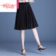 啄木鳥(niǎo)（TUCANO）雪紡半身裙女短裙夏季新款韓版百褶裙小個(gè)子薄款松緊腰a字中裙子 黑色 XL 115-125斤