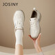 卓詩(shī)尼厚底休閑鞋女2026春新款百搭德訓鞋增高復古運動(dòng)阿甘鞋 米/銀 36