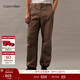 Calvin KleinJeans【防水】春秋男士復古潮流ck暗襟抽繩腳口運動(dòng)褲休閑褲 PBX-深灰褐 XL