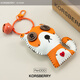 KORSBERRY皮質(zhì)掛件創(chuàng  )意紐扣玩偶手工包包掛飾鑰匙扣情侶禮物 紐扣熊-橙白色